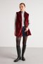 Women's Burgundy Belted Lined Fur Vest 30094 - 6