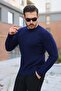 Men's Knit Pattern Crew Neck Sweater - 2