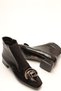 Black Honeycomb Patent Leather Women's Boots - 4