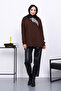 Brown Tunic with Scarf Detail on the Collar - 2