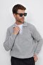 Men's Slim Fit Slim Fit Polo Neck Gray Sweater