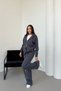 Women's Double Zip Detail Hooded Winter Brushed Inside Oversized Tracksuit Set - 5