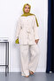 Stone Waist Belted Linen Kimono Pants Set