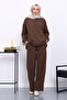 Brown Top and Pants Ribbed Stitching Thessaloniki Set