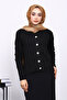 Black Cold Thread Buttoned Cardigan