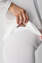 Maternity Clothing 3-Piece Pajama and Robe Set - Checkered Jacquard Robe Maternity Buttoned Cotton Pajamas - 4