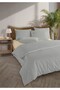 Chic 100% Cotton Ranforce Akay Dark Gray Yarn-Dyed Duvet Cover Set Single Size - 160X220 cm
