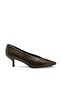 Genuine Leather Pointed Toe Square Heel Shoes Z595 Nappa Fontede (Brown)