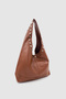 Stula Large Volume Magnetic Staple Detailed Hobo Shoulder Bag Brown - 2