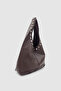 Stula Large Volume Magnetic Staple Detailed Hobo Shoulder Bag Bitter Brown - 5