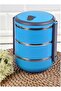 Three-Layer Lunch Box Blue Premium Portable Lunch Box