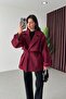 Women's New Season Premium Quality Trend Belted Short Melton Coat - 4