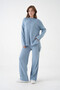 Women Mock Neck Slit Sweater Pants Knitwear Top-Bottom Set - 6