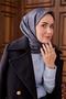 Twill Silk Scarf Petrol Blue–Baby Blue Patterned Tok Duruşlu 90X90 - 4