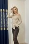 Women's Asymmetrical Neckline Side Sleeves Spanish Shirred Tie-Up Bodysuit Blouse