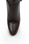 Women's Side Zipper Gold Belt Buckle Heeled Boots - 4