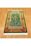 Classic/Authentic Patterned Persian Silk Prayer Rug Green - 2