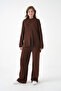 Women Mock Neck Slit Sweater Pants Knitwear Top-Bottom Set - 7