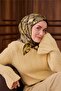 وشاح حريري من التويل بنمط التمويه باللونين الأخضر والبني مقاس 90x90
