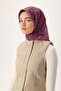 Thin Cotton Soft Scarf Fuchsia-Patina Green Patterned Non-Slip Textured Tok Duruşlu 90X90