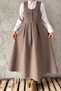 Vintage Women's Modest Winter V-Neck Retro Cardigan Dress Mink Height 140 cm - 4