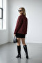 Burgundy Brown Quilted Coat - 3