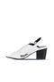 White Leather Women's Heeled Sandals 01Wn2603 - 3