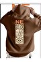 Ne Harf Printed Basic Hoodie - 2