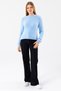 Women's Crew Neck Corded Fabric Detailed Knitwear Sweater Blue - 25-567 - 2
