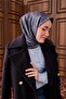 Twill Silk Scarf Petrol Blue–Baby Blue Patterned Tok Duruşlu 90X90 - 3