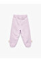 Cotton Elastic Waist Bow Detailed Hooded Jogger Sweatpants - 2