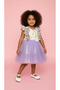 Ruffled Floral Patterned Girl's Dress - 3