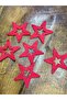 8X8 cm 6 Piece Felt Star Set Red - 3