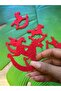 7X7 cm 6 Pieces Red Felt Horse Emblem Set - 2