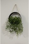 Artificial Flower Pot with Rope Hanging Decoration Ivy Wall Mounted Black