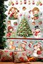 Christmas Themed Children's Room Glass Sticker Set – Pine Tree, Snowman, Gift Christmas Figures 44 Pieces - 3