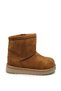 Furry Inside Faux Suede Leather Cinnamon Color Children's Boots Baby Shoes - 2