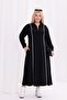 Plus Size Striped Detail Polo Neck Dress - 7