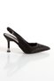 Black Cornered Women's Style Heeled Special Edition Evening Dress Shoes and Bag Combinations - 8