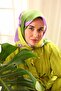 Tivil Silk Scarf Ist 11425 - 40 Green, Lilac, Yellow, Khaki - 2