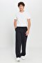 Men's Black Cotton Baggy Fit Relaxed Fit Tie-Waist Side Pocket Knitted Sweatpants - 2