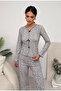Long Sleeve Bow Detailed Combed Cotton Women's Pajama Set - 4