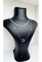 Women's Steel Gold and Silver Color Crushed Chain and Star Detailed 2-Piece Necklace Stylish and Elegant Combination Jewelry - 5