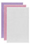 Set of 3 Solid Color Hand Face Towels 100% Cotton 50X90 cm Purple-Pink-White - 2