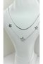 Women's Steel Gold and Silver Color Crushed Chain and Star Detailed 2-Piece Necklace Stylish and Elegant Combination Jewelry - 7