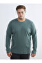 Green Crew Neck Basic Long Sleeve Men's T-Shirt from Plus-Store - 5