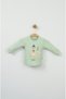 Cute Kangaroo Embroidered 100% Cotton Green Ribbed Baby Set - 3