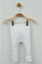Cute Kangaroo Embroidered 100% Cotton White Ribbed Baby Set - 7