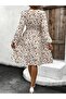 Women's Long Sleeve Boat Neck Elastic Waist Midi Single Jersey Dress - 3