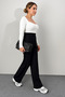 Stretch Fabric Velcro Closure Palazzo Woven Pants AW25PL0006 - 6